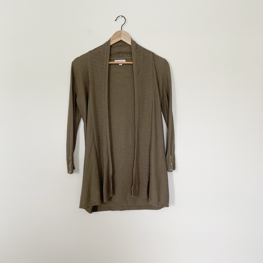 New York & Company Olive Knit Cardigan